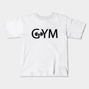 Gym typographic logo design Kids T-Shirt